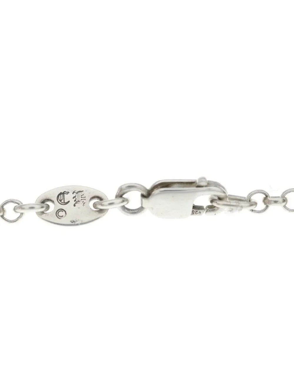 Chrome Hearts Safety Pin Roll Chain Silver Necklace
